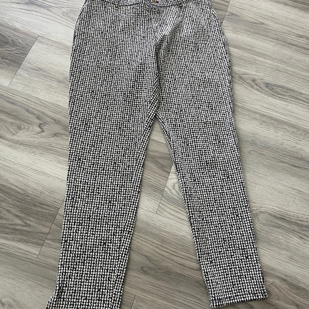 Michael Kors Black and White Houndstooth Pants
